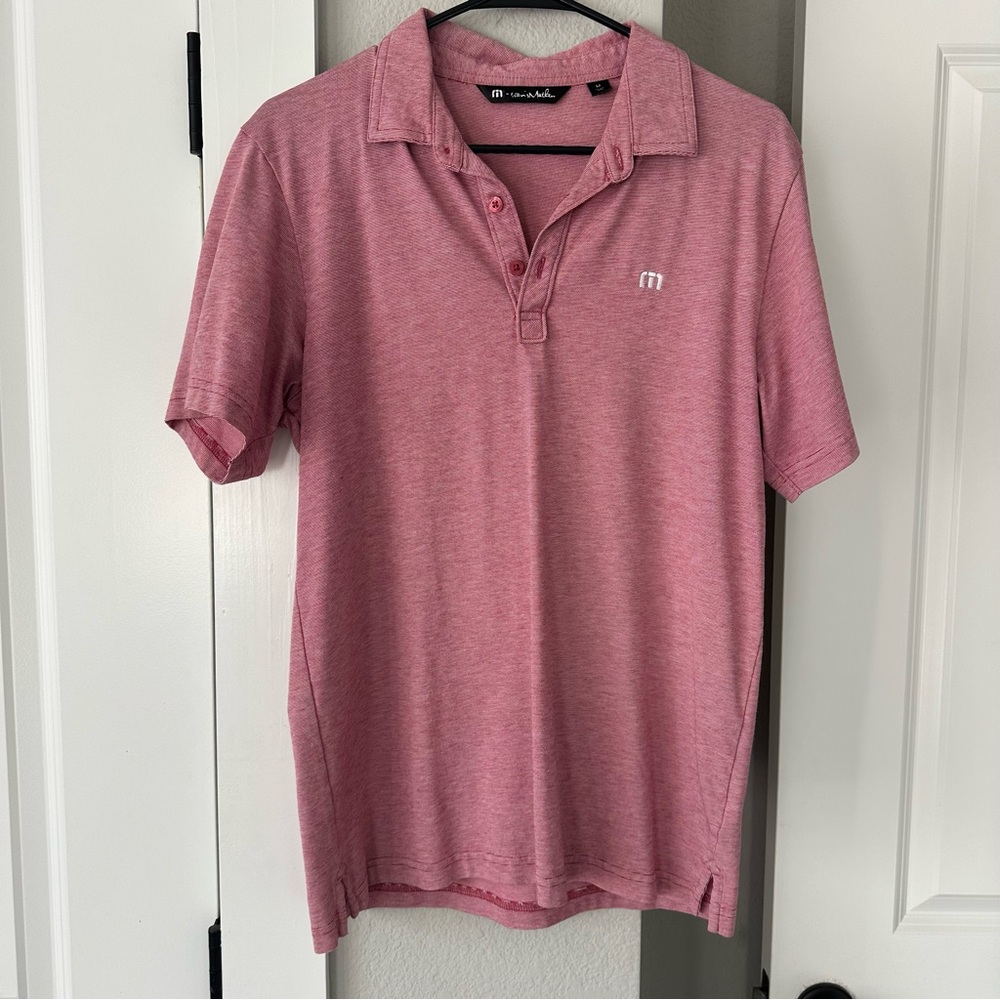 Travis Matthew Heathered Red/Pink Polo Shirt
